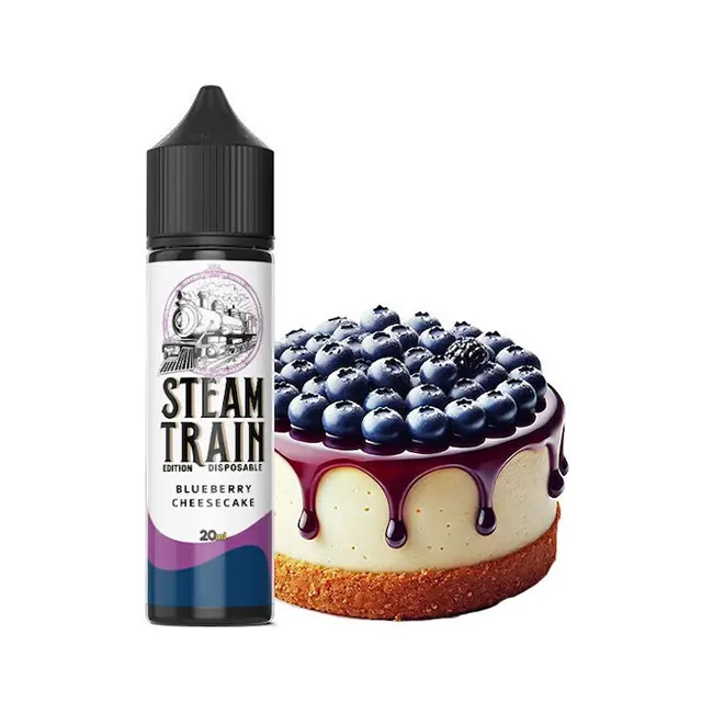 steam_train_disposable_edition_blueberry_cheesecake_20ml_60ml Disposable Edition Blueberry Cheesecake